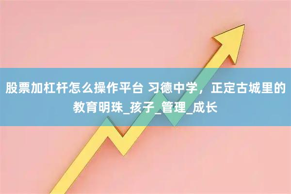 股票加杠杆怎么操作平台 习德中学，正定古城里的教育明珠_孩子_管理_成长